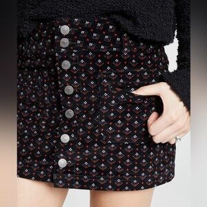 Free People Women's Joanie Printed Cord Skirt Womens sz 28 (NWOT)